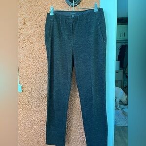 Eileen Fisher Organic Cotton Wool Blend Heatherd Black Gray Pants XS